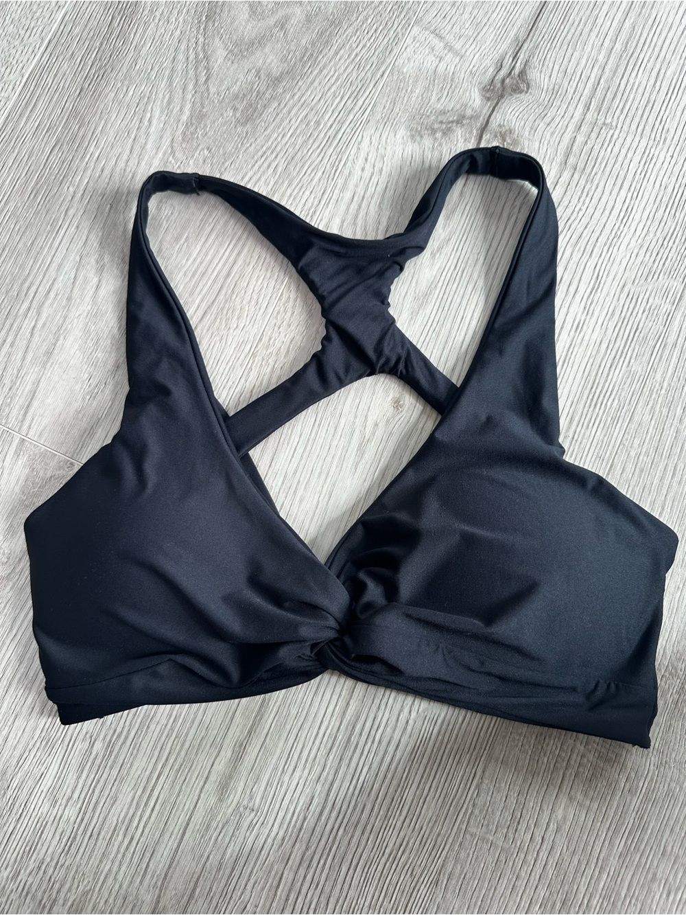 prAna Mallorca Reversible Swim Top Black Twist Front - Size Small